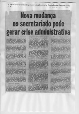 Nova mudança no secretariado pode gerar crise administrativa.
