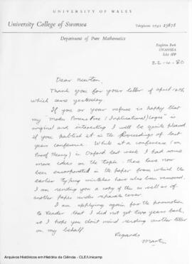 Carta de Martin W. Bunder