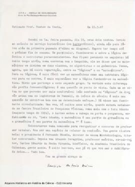 Carta de Francisco Antônio Dória