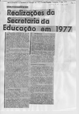 Realizações da Secretaria da Educação em 1977.