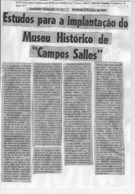 Estudos para a implantação do Museu histórico de “Campos Salles”